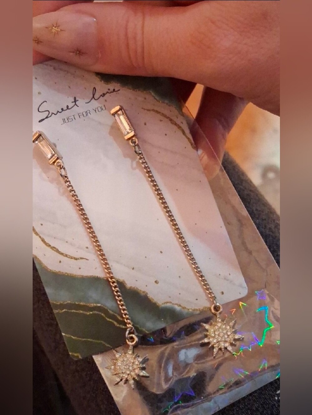 $8 Each Or Bundle 5/$20 Long Gold Starburst Drop Earrings
